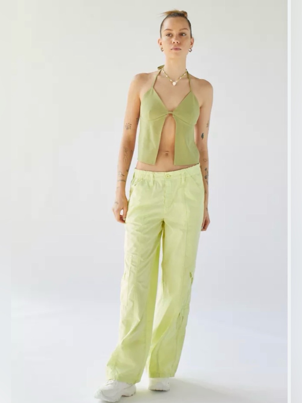 BDG by UO Y2K Lime Green Cargo Pants small